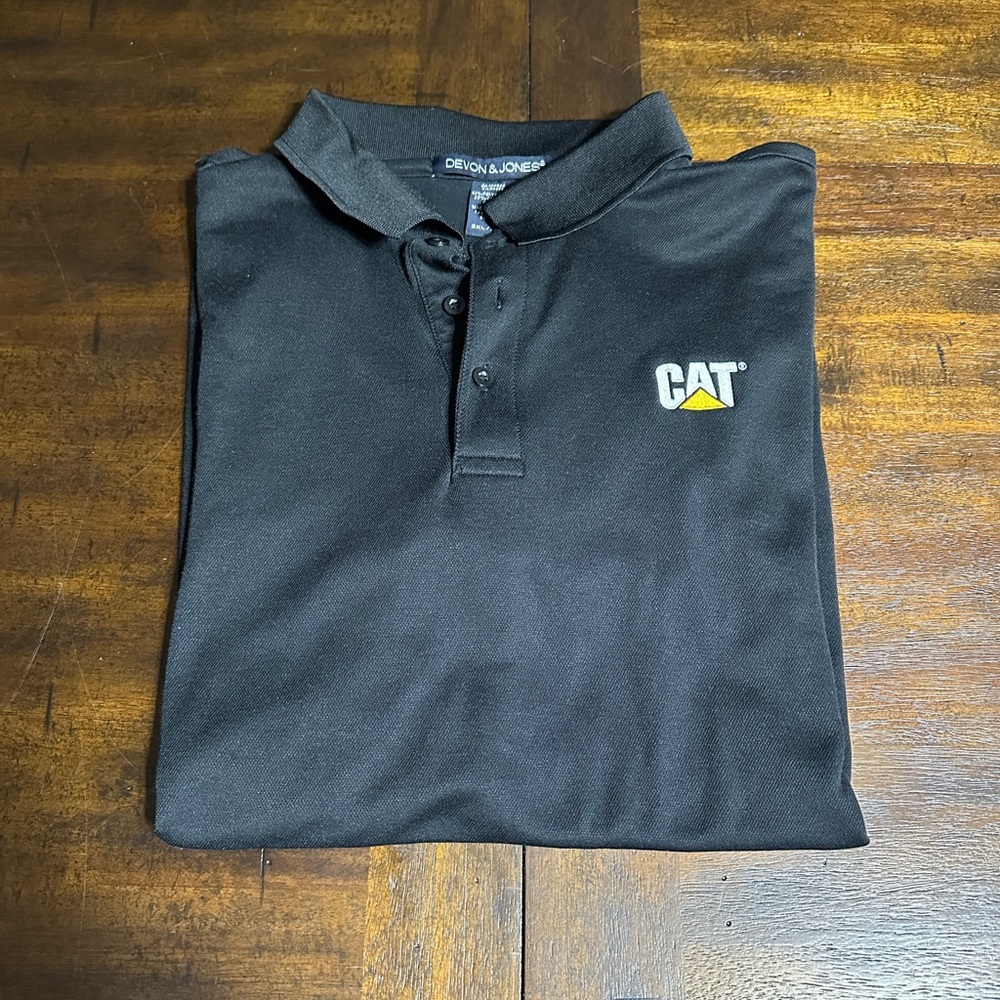 CAT Black Polo Shirt